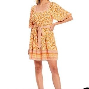 A Loves A Orange Floral Dress Small NWT
